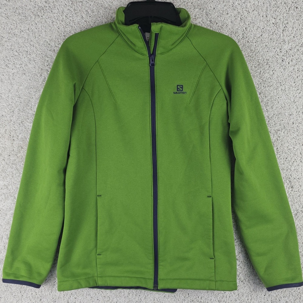 Salomon Full Zip ActiTherm Fleece Green Jacket Womens Medium Active Running